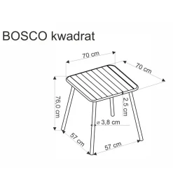 Stół ogrodowy BOSCO 70 cm czarny