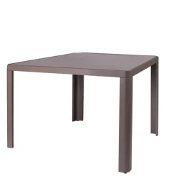 Stół ogrodowy STELLA 90 cm bordowy aluminium szklany blat