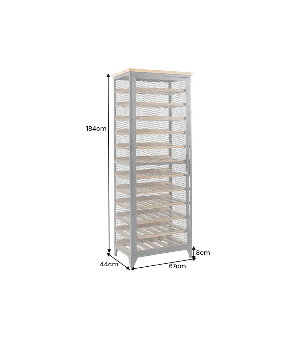 Stojak na wino BODEGA 185 cm naturalny czarny