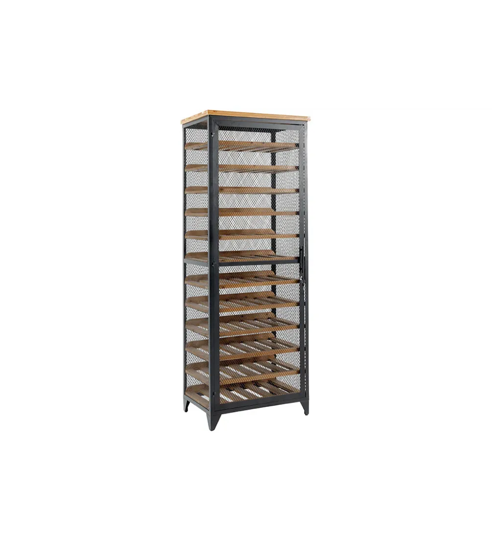 Stojak na wino BODEGA 185 cm naturalny czarny