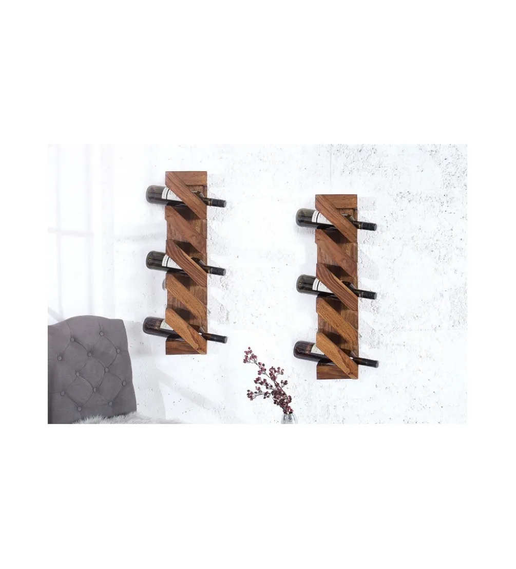Stojak na wino FINICE Makassar 70 cm drewno sheesham