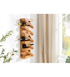 Stojak na wino MAKASSAR 80 cm na 5 butelek drewno teak