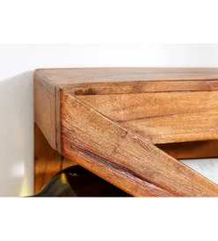 Stojak na wino MAKASSAR 80 cm na 5 butelek drewno teak