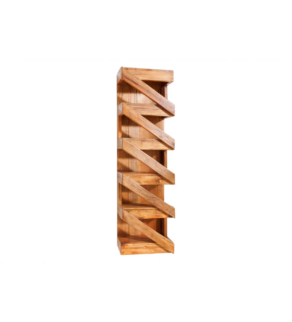 Stojak na wino MAKASSAR 80 cm na 5 butelek drewno teak