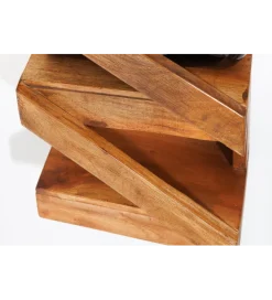 Stojak na wino MAKASSAR 80 cm na 5 butelek drewno teak