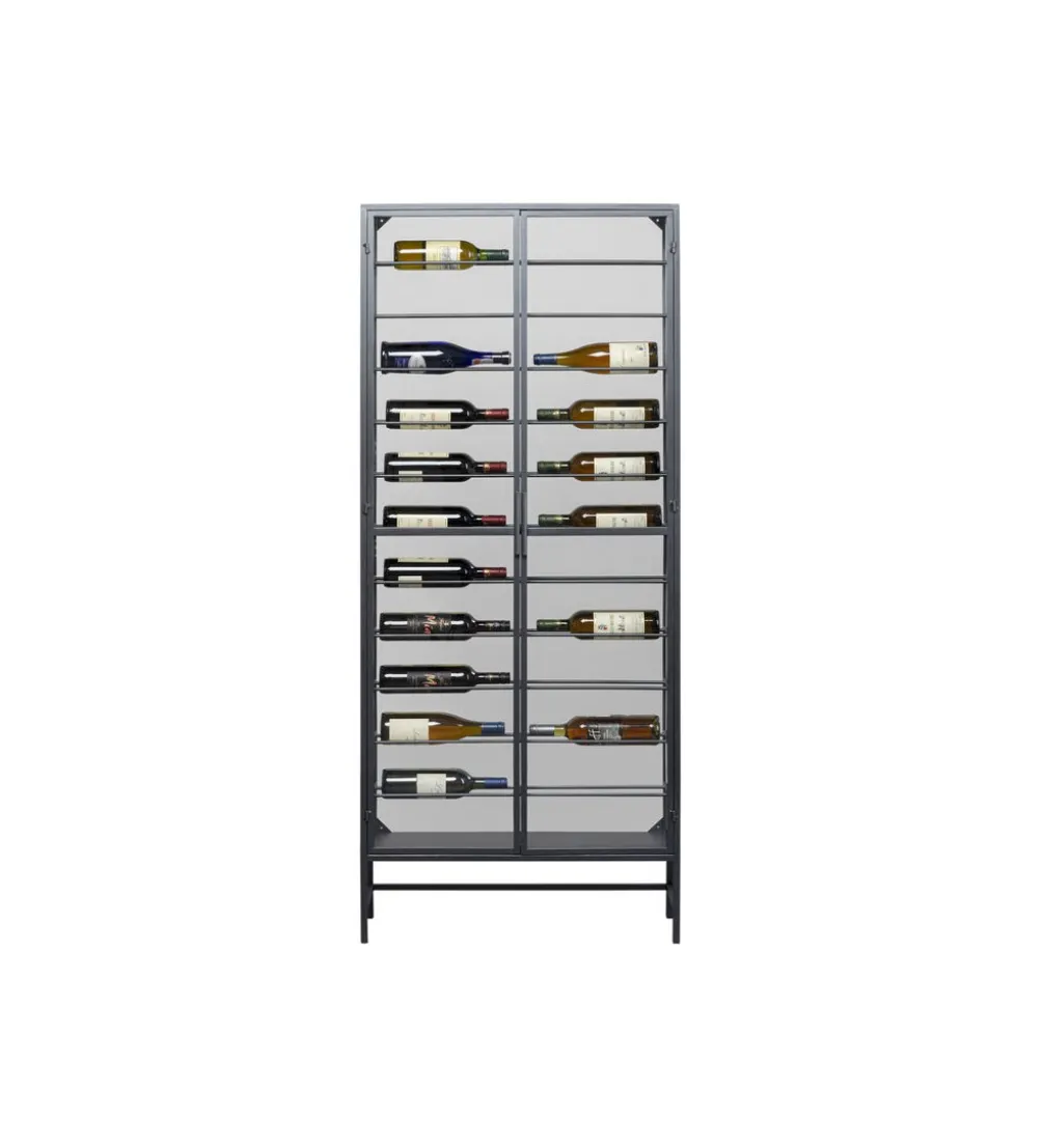 Stojak na wino PORTO 75 x 180 cm czarna