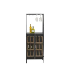 Stojak na wino PORTO BAR 60 x 170 cm czarny