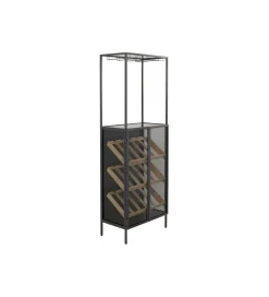 Stojak na wino PORTO BAR 60 x 170 cm czarny