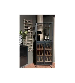 Stojak na wino PORTO BAR 60 x 170 cm czarny