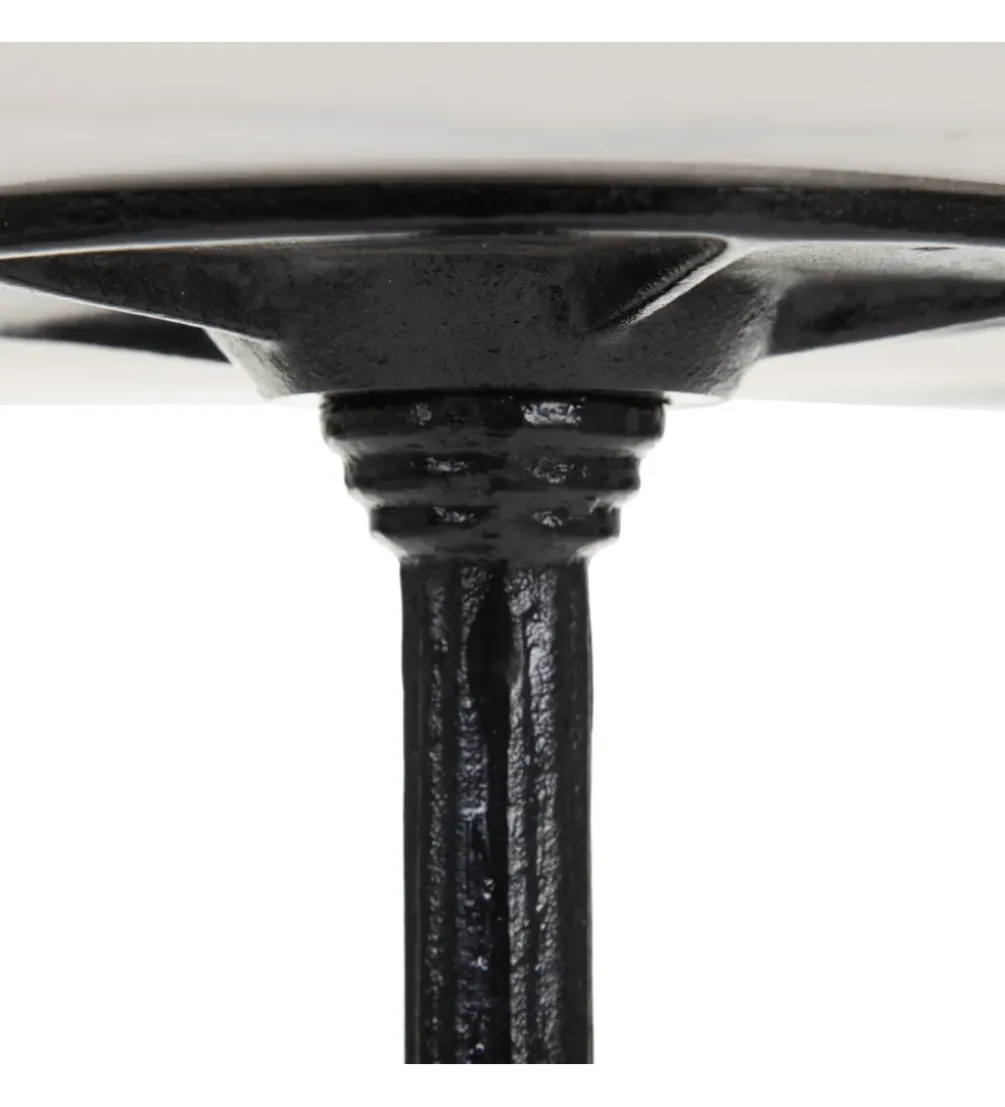 Stół okrągły AUESON 60 cm czarny blat w optyce marmuru