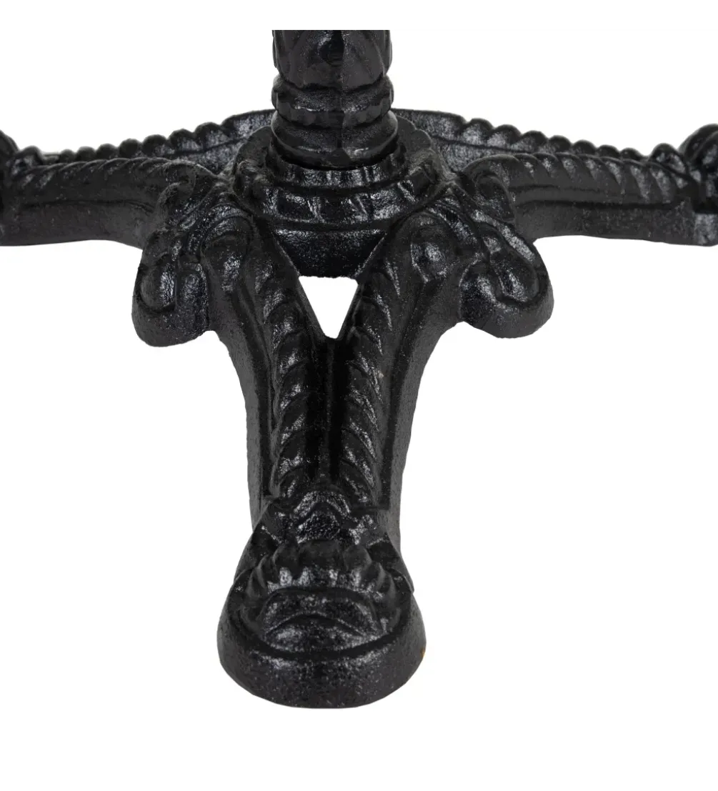 Stół okrągły AUESON 60 cm czarny blat w optyce marmuru