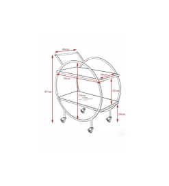 Stolik na kółkach LOFT 74 cm czarny