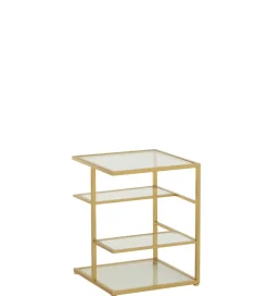 Stolik nocny RACKYN 40 cm szklana złota