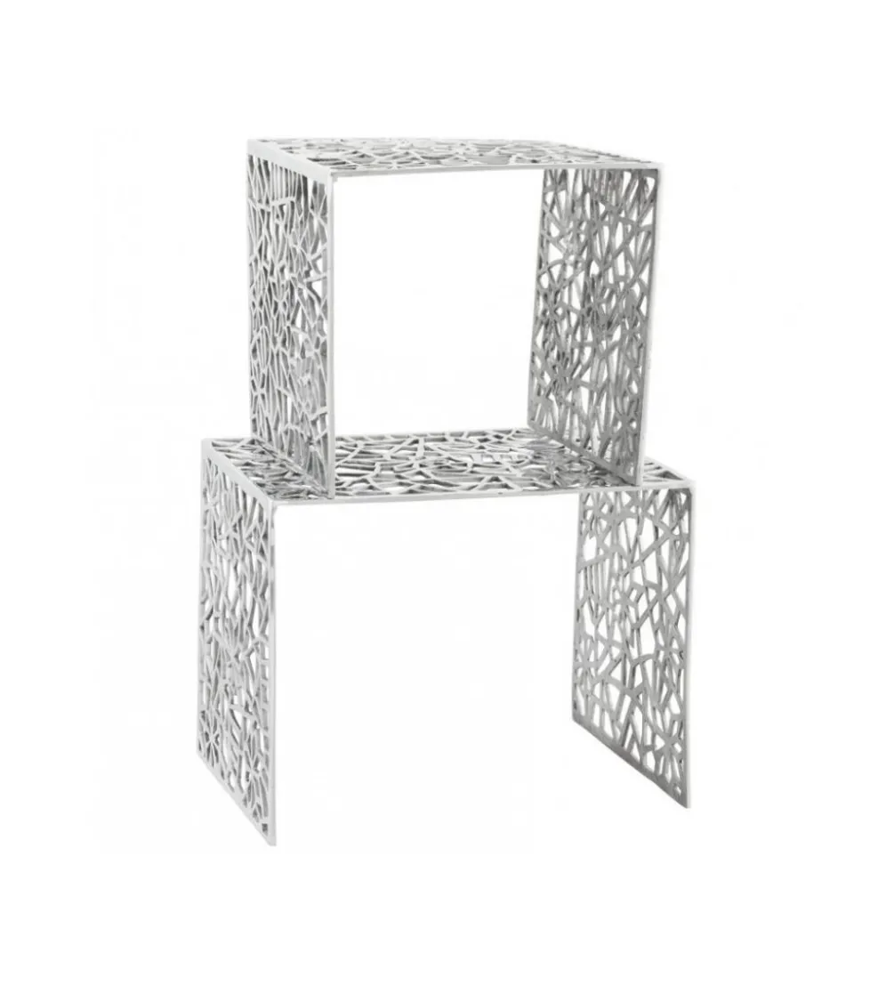 Stolik Abstract DELICADO Zestaw 2 Srebrny