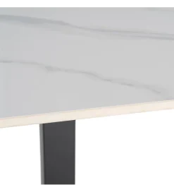 Stolik bistro SINTERED 80 cm efekt marmuru biały