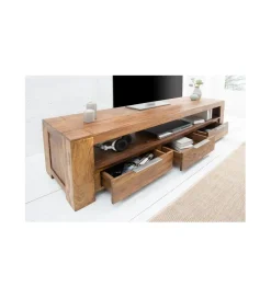 Stolik FINICE Makassar pod TV 170 cm drewno Sheesham
