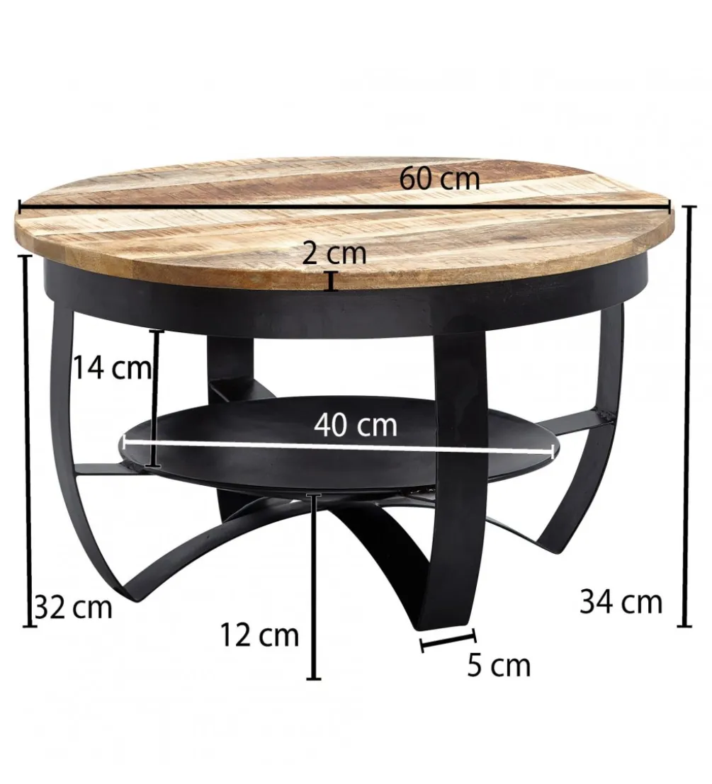 Stolik kawowy AFLAN 60 cm drewno mango