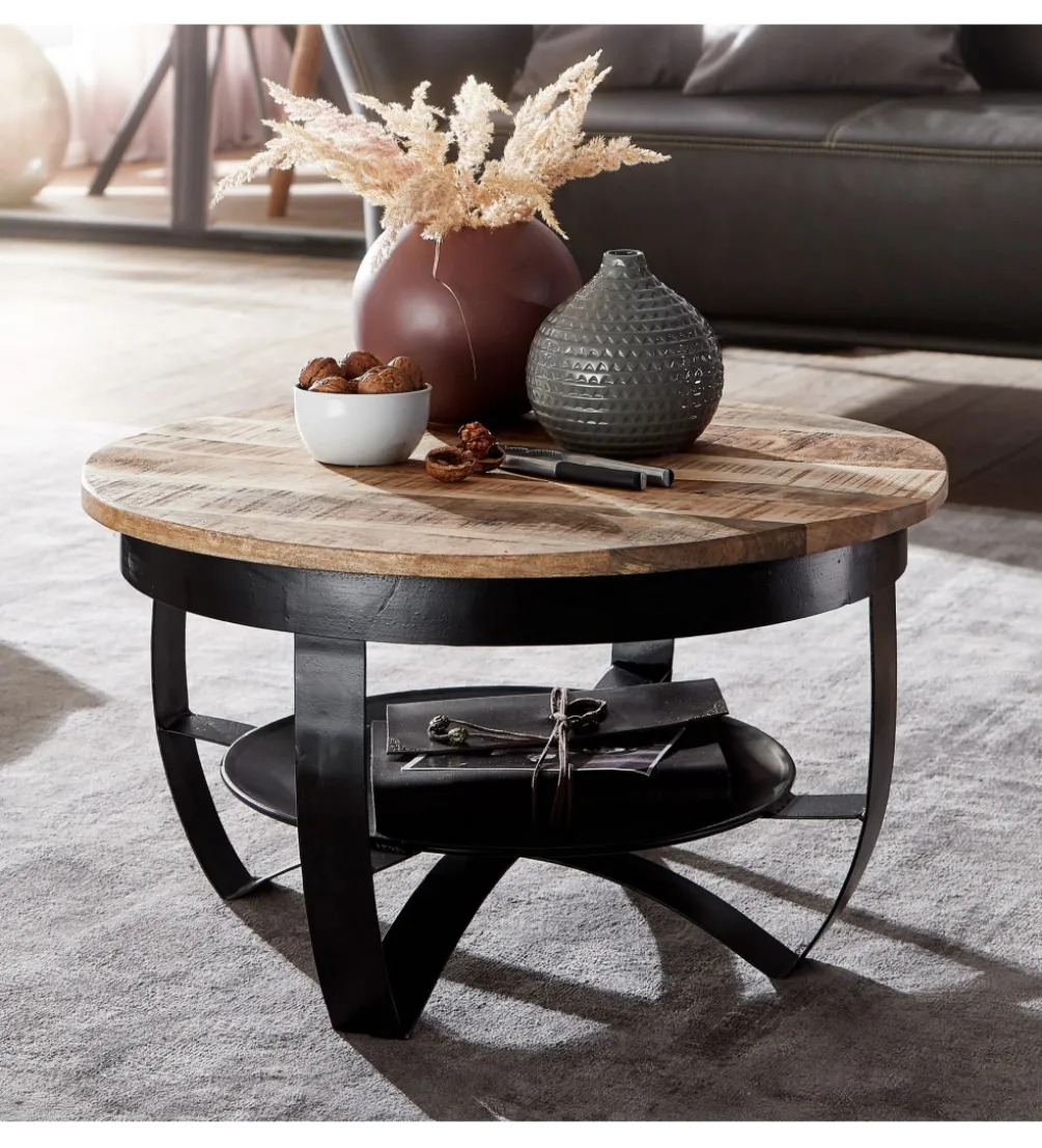 Stolik kawowy AFLAN 60 cm drewno mango