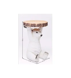 Stolik kawowy ANIMAL POLAR BEAR 37 cm biała