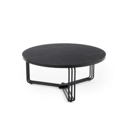 Stolik kawowy ANTICA 80 cm w optyce czarnego marmuru