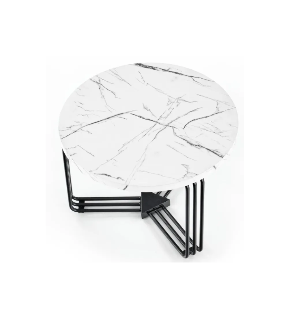 Stolik kawowy ANTICA 55 cm w optyce marmuru