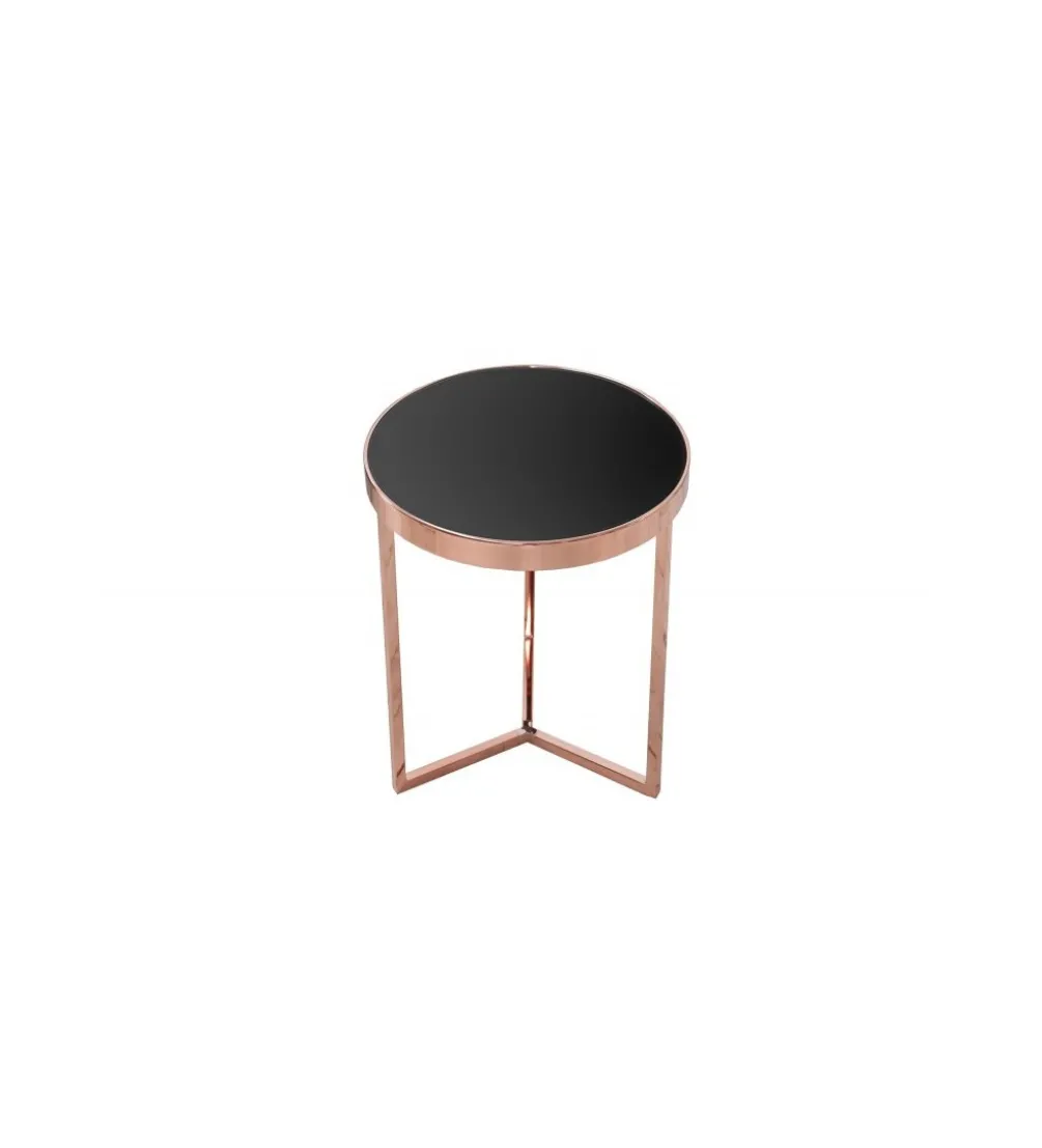 Stolik kawowy Art Deco 45 cm czarno miedziany