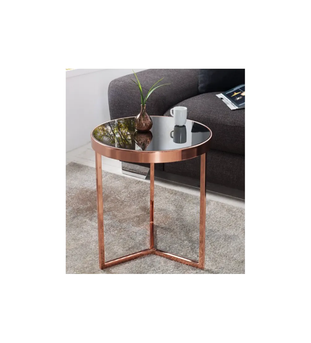Stolik kawowy Art Deco 45 cm czarno miedziany