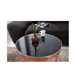 Stolik kawowy Art Deco 45 cm czarno miedziany