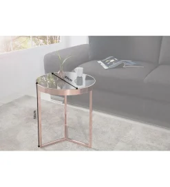 Stolik kawowy Art Deco 45 cm czarno miedziany
