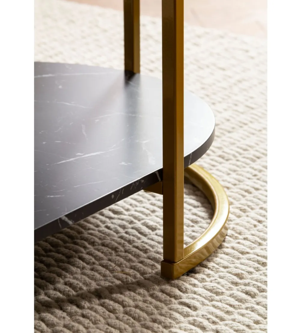 Stolik kawowy ARTIM 100 cm w optyce czarnego marmuru