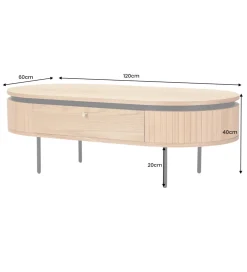 Stolik kawowy ATELIER 120 cm kolor dębu
