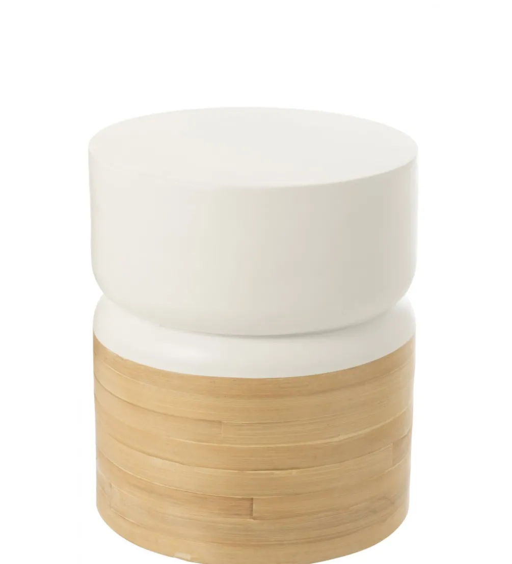 Stolik kawowy Bamboo 40 cm biały
