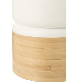 Stolik kawowy Bamboo 40 cm biały