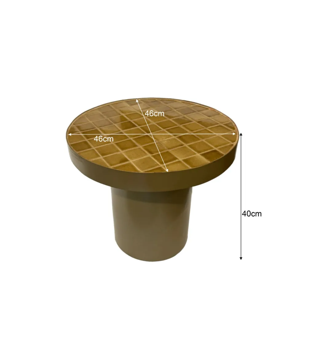 Stolik kawowy boczny BRIX TYLO 46 cm brązowy ceramika