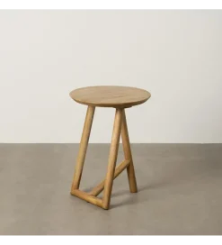 Stolik kawowy boczny DREKEO 55 cm drewno mango