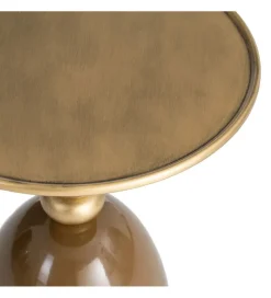Stolik kawowy boczny JORGEWA 54 cm brązowy złoty