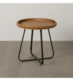 Stolik kawowy boczny LETTYN 62 cm drewno jodły