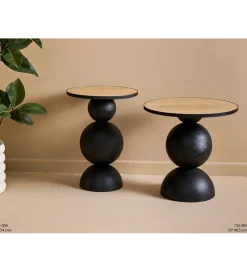 Stolik kawowy boczny MISSISSAUGA 50 cm czarny