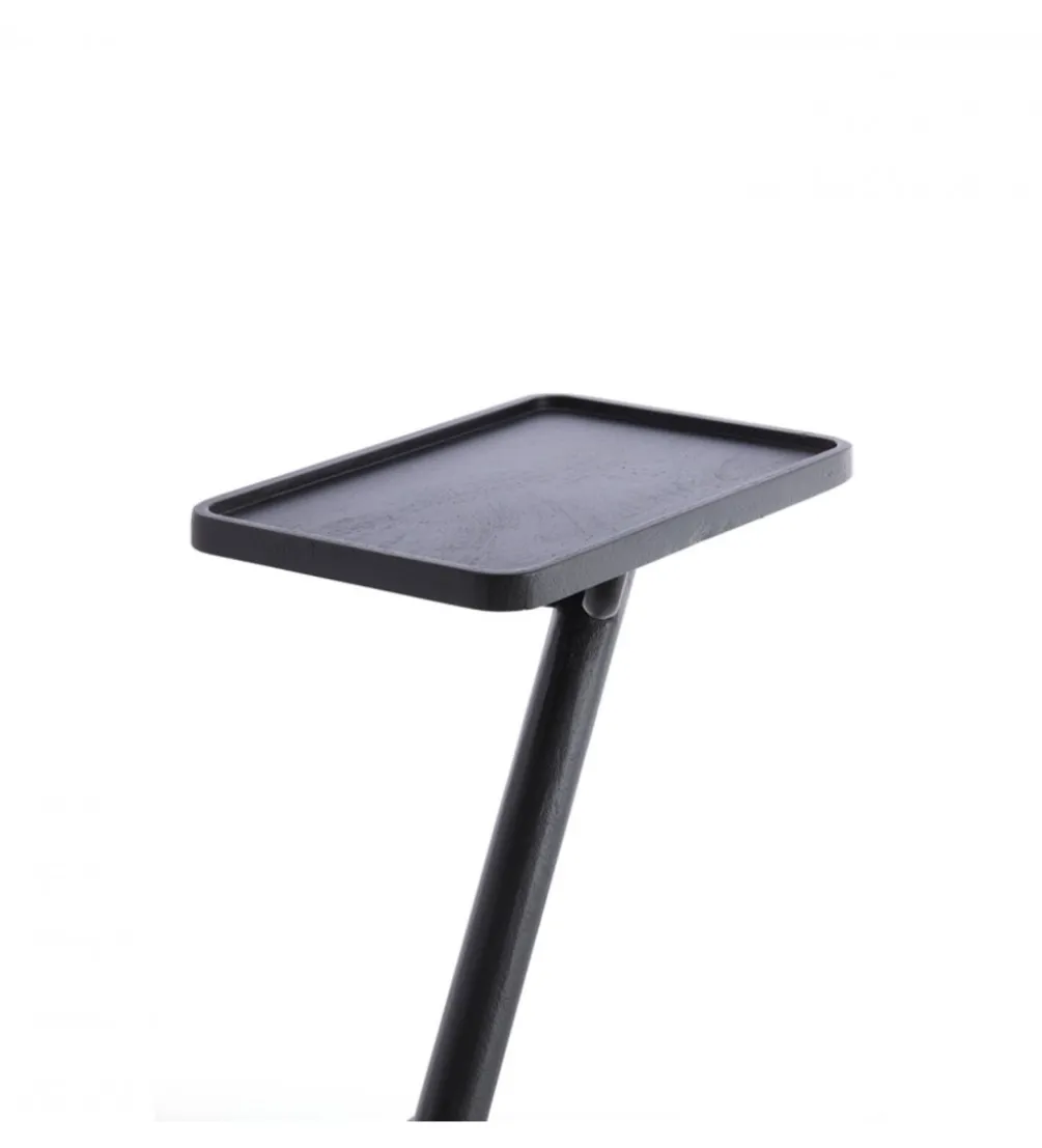 Stolik kawowy boczny QIANO 63 cm drewno mango czarny mat