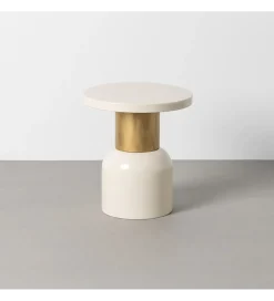 Stolik kawowy boczny SLAVICM 40 cm biały