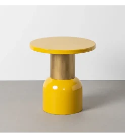 Stolik kawowy boczny SLAVICM 51 cm musztardowy