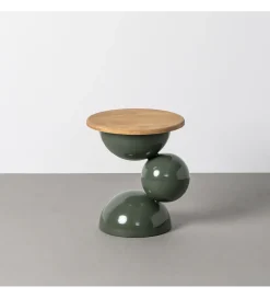 Stolik kawowy boczny SYLVIAM 46 cm zielony naturalny