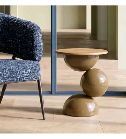 Stolik kawowy boczny SYLVIAM 58 cm brązowy naturalny