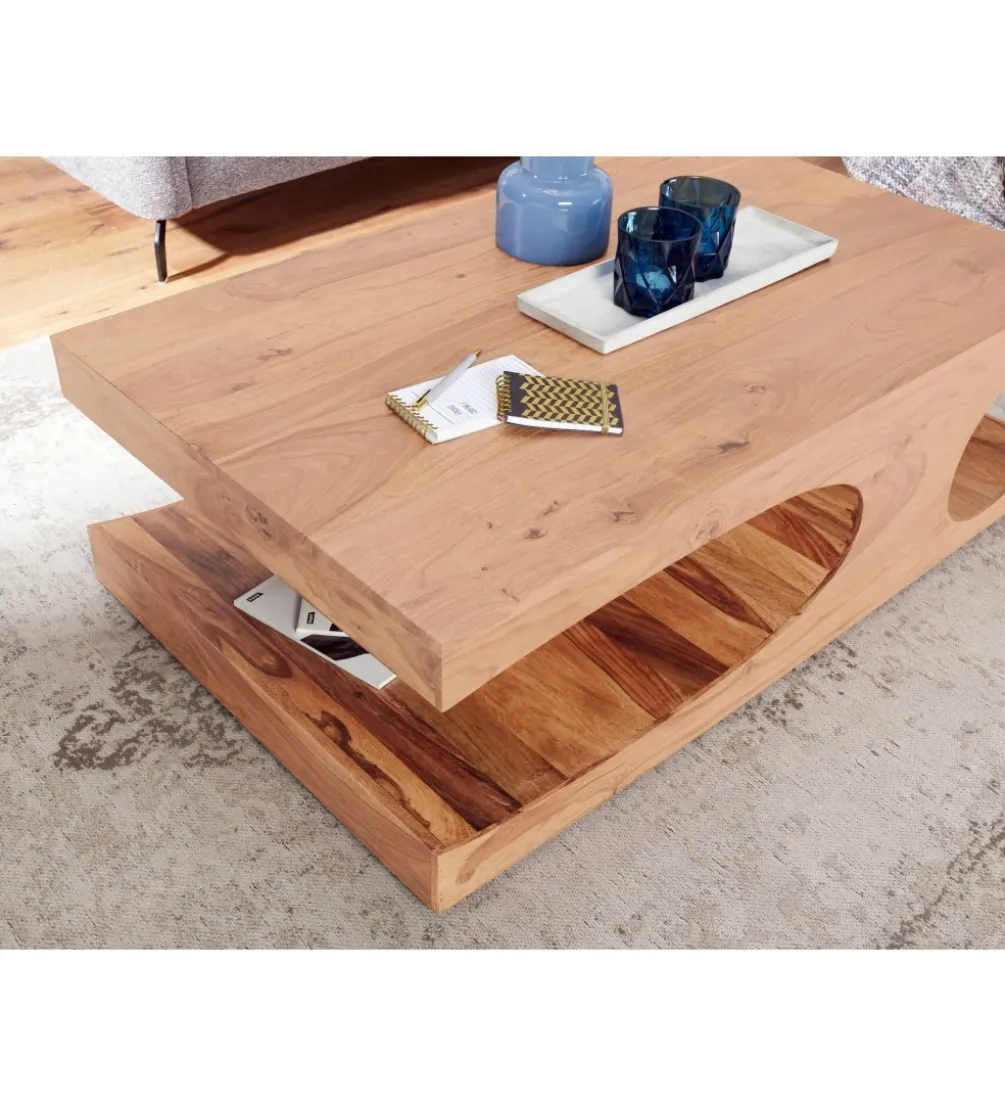 Stolik kawowy BOHA 118 cm drewno akacja