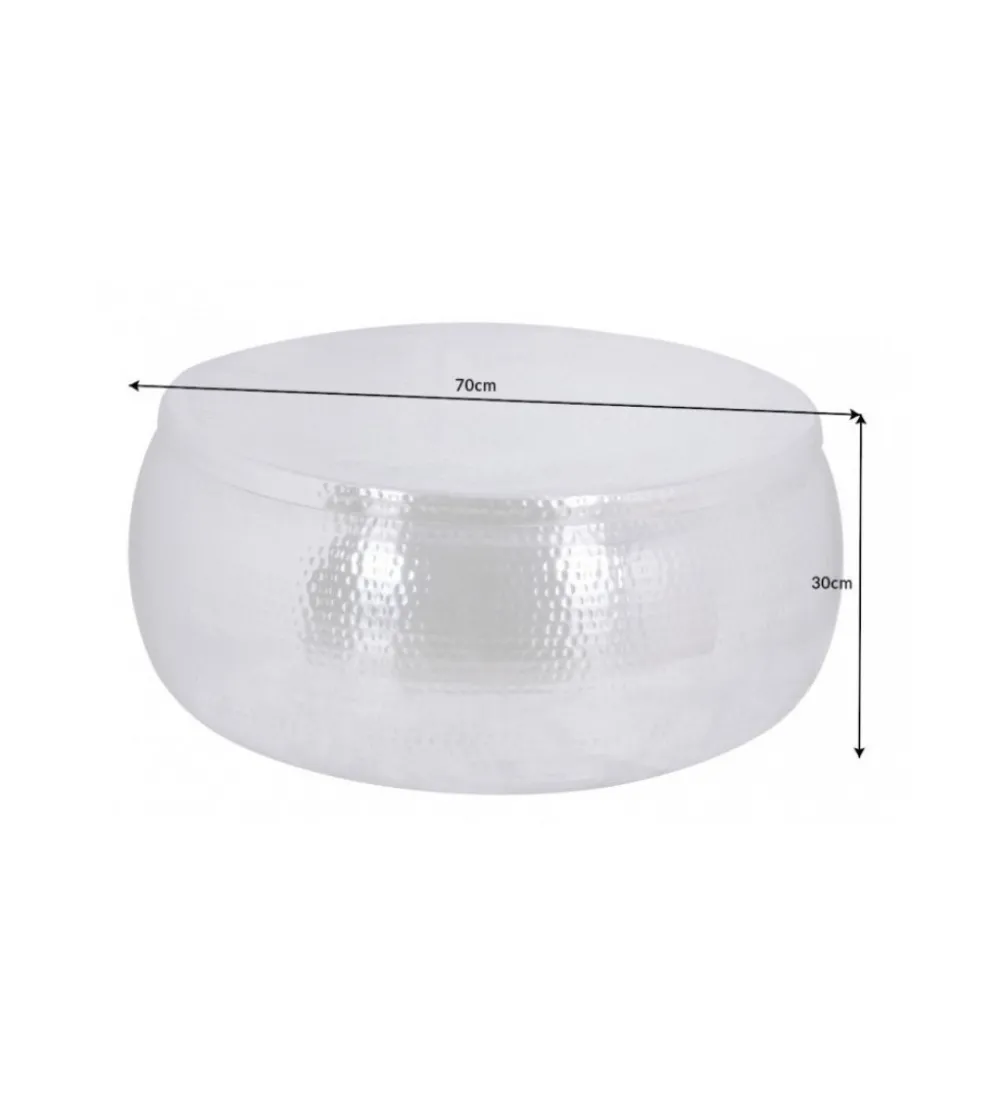Stolik kawowy BRILANT 70 cm srebrny