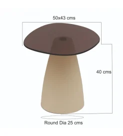 Stolik kawowy Brix Mylon 50 cm Kość Słoniowa