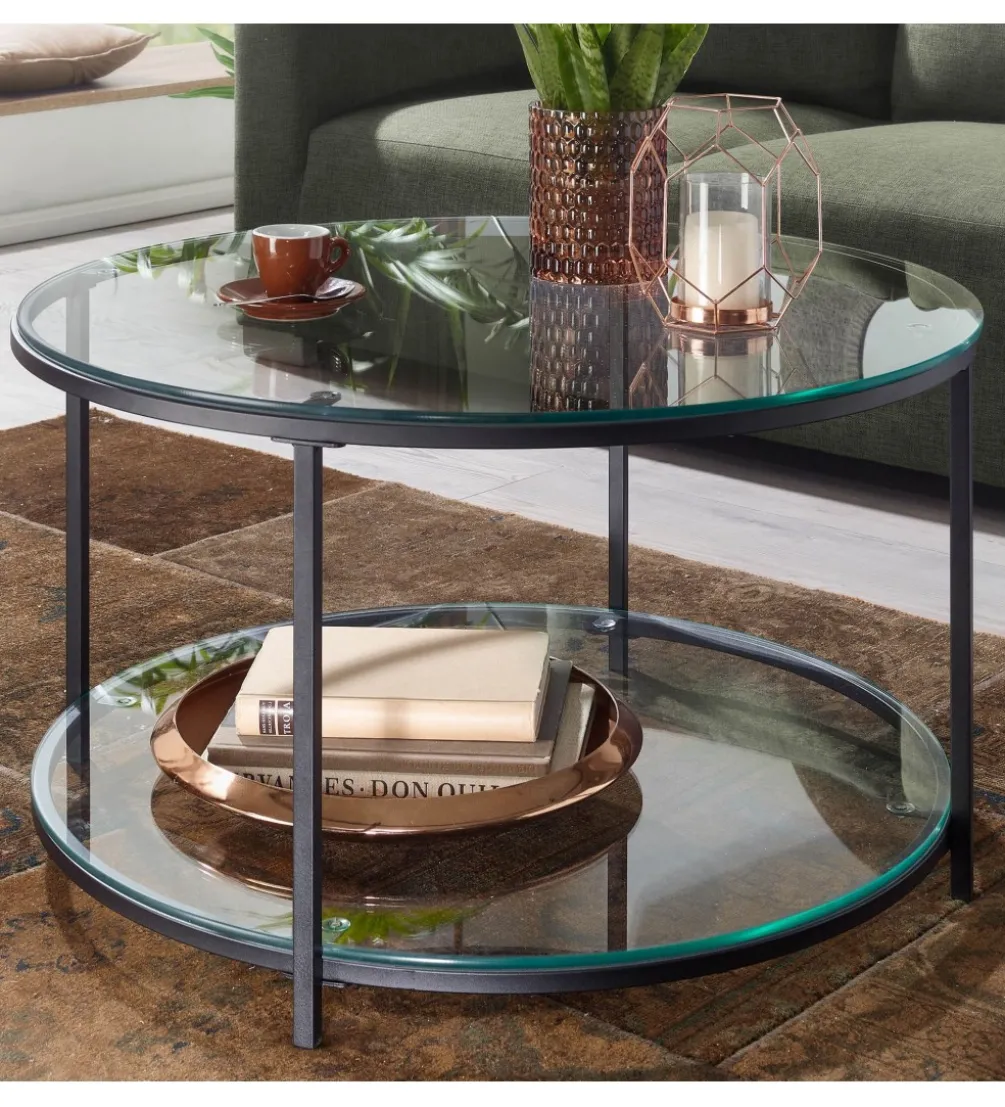Stolik kawowy CALVIA 80 cm transparentny