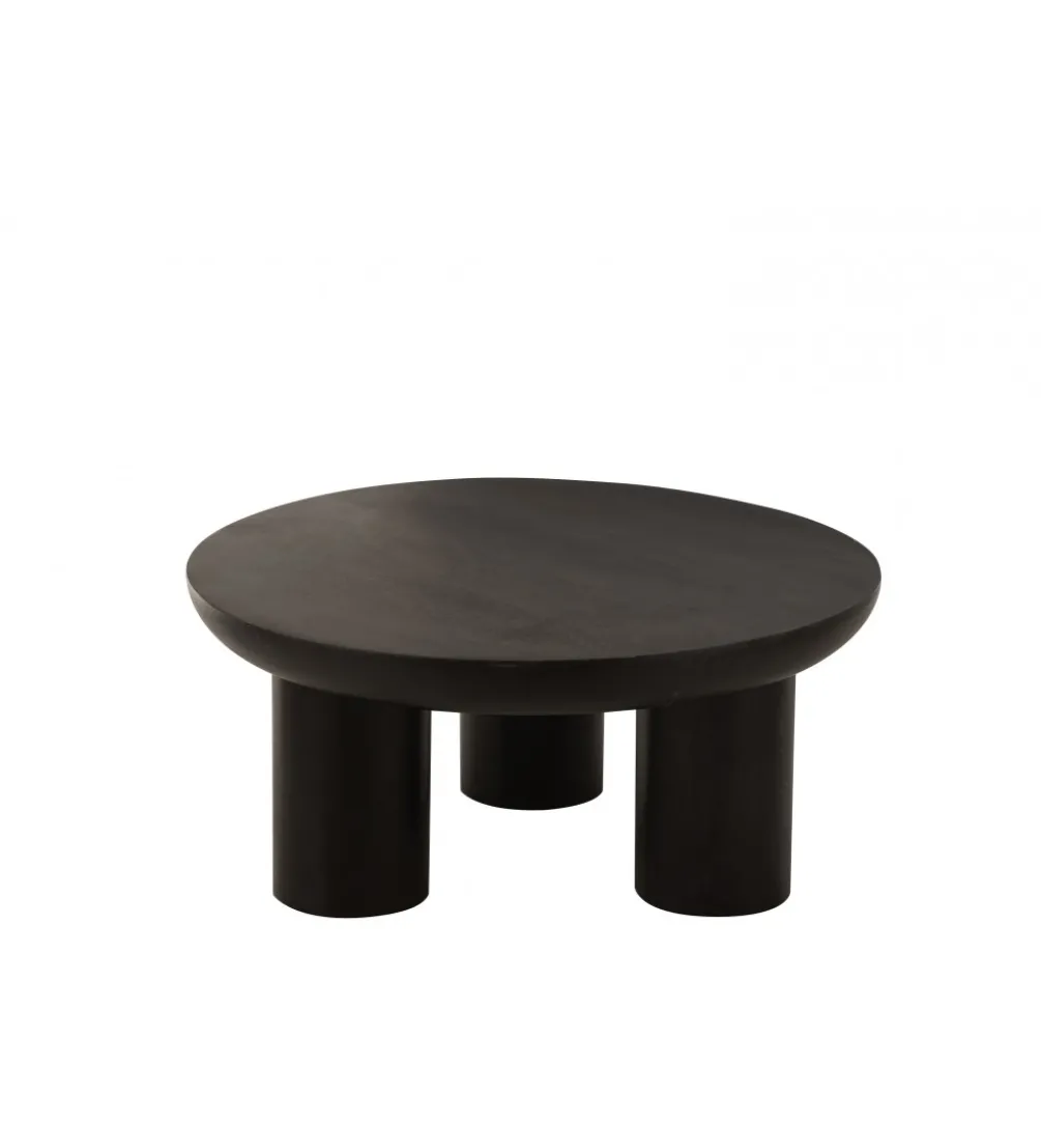 Stolik kawowy CAVE 90 cm drewno mango czarny