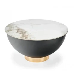 Stolik kawowy CECILIA 73 cm w optyce białego marmuru