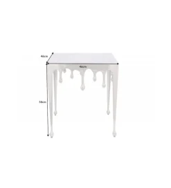Stolik Kawowy 50 cm Mystic Liquid Line Srebrny